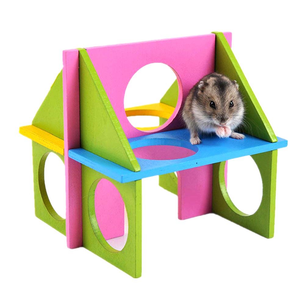 Hamster Gym Wooden Playhouse for Small Pets