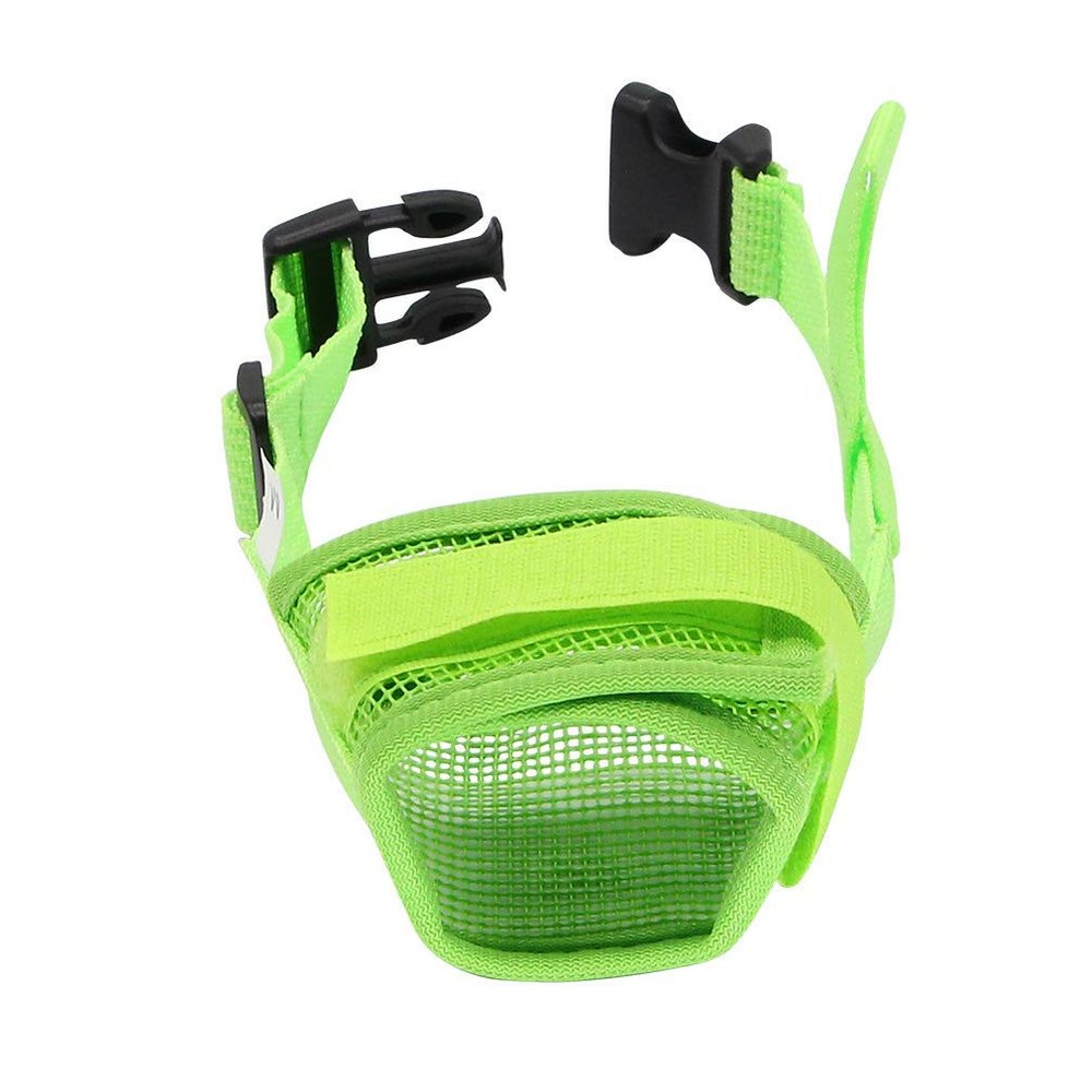 Dog Muzzle, Comfortable, Breathable, Nylon, Mesh, Adjustable, Green M