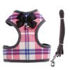 Dog Harness with Leash, Durable, Checkered, Pink view 1
