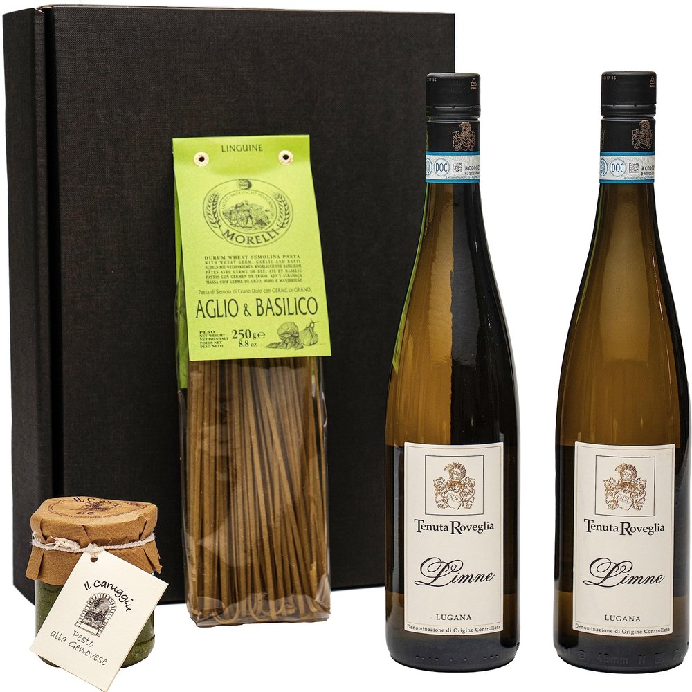 Gourmet Gift Basket with Lugana, Pasta and Pesto