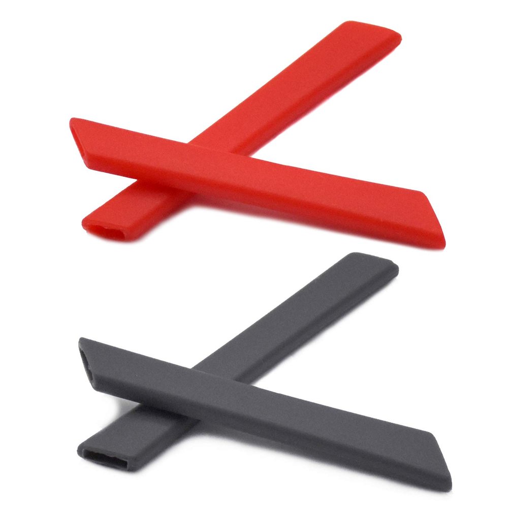SOODASE Red/Gray Replacement Silicone Frame Temple Rubber Kit for Oakley Racing Jacket Vented Sunglasses