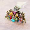 Fodattm Women's Retro Rose Flower Hair Claw Clip, Imitation Turquoise, Colorful view 2