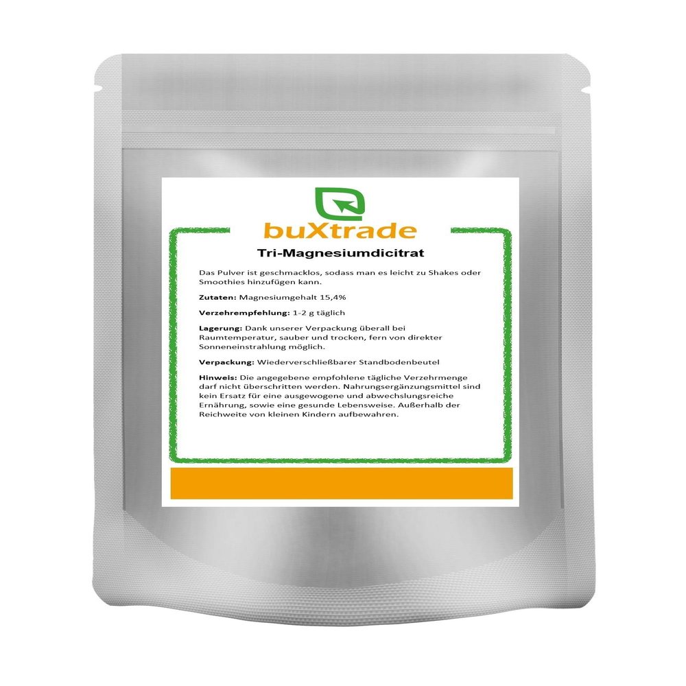 Tri-Magnesium Citrate | Dietary Supplement | Powder | Magnesium | Buxtrade | Various Quantities (4 x 500 g (EUR 24.00/kg))