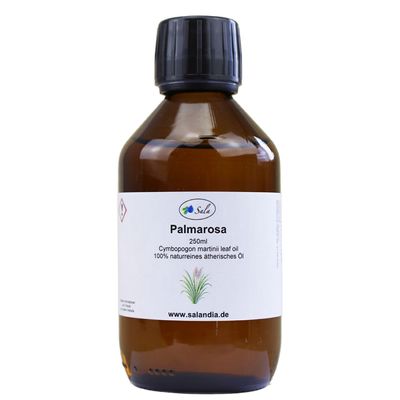 Sala Palmarosa Essential Oil, Pure and Natural, 250 ml Glass Bottle