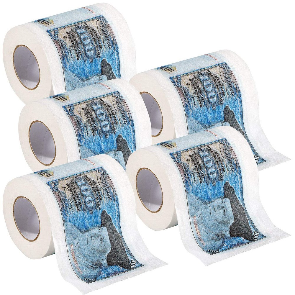 infactory Funny Toilet Paper: Retro 100 Deutsche Mark, 5 Rolls