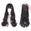 Clip-In Hair Topper, Lightly Wavy with Wavy Bangs, Dark Brown view 1
