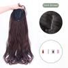 Clip-In Hair Topper, Lightly Wavy with Wavy Bangs, Dark Brown view 2