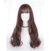 Clip-In Hair Topper, Lightly Wavy with Wavy Bangs, Dark Brown view 3
