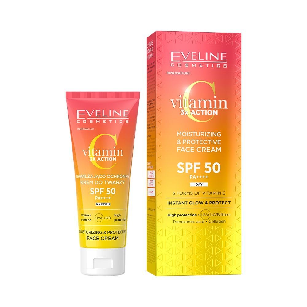 Eveline Cosmetics Vitamin C 3x Action Moisturizing Face Cream SPF 50, UVA/UVB Protection