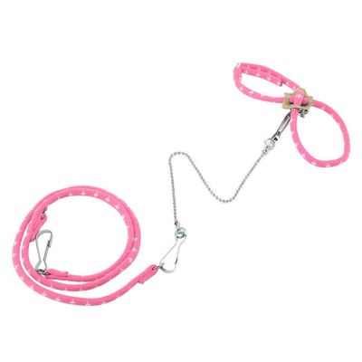 Adjustable Hamster Harness and Leash - Colorful Chest Strap for Outdoor Travel [Pink]