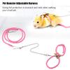 Adjustable Hamster Harness and Leash - Colorful Chest Strap for Outdoor Travel [Pink] view 4