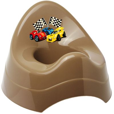 Bieco Potty Chair with High Backrest & Splash Guard – Dark Brown Race Car