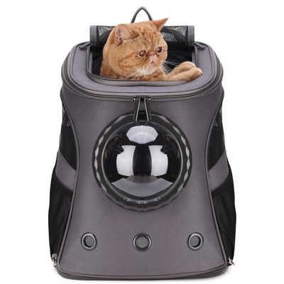 Lollimeow Large Pet Backpack, Airline Approved, Gray