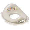 Bieco Anti-Slip Toilet Training Seat with Backrest, Light Gray Animals, Personalized Name view 1