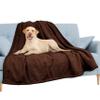 PAVILIA Waterproof Blanket for Couch, Sofa | Waterproof Dog Blanket for Large Dogs, Puppies, Cats | Plush, Soft, Warm Sherpa Pet Blanket and Bed Throw, Brown, 60 x 80 in view 1