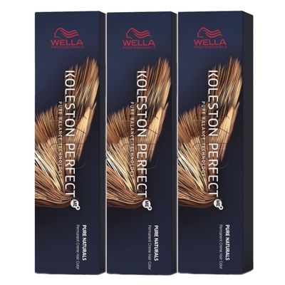 3-Pack Wella Koleston Perfect ME+ 7/43 Medium Blonde Red Gold 60 ml