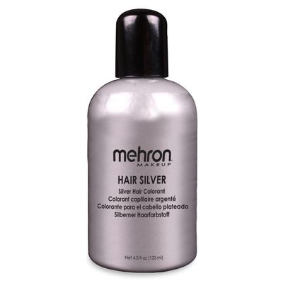 Mehron Makeup Hair Silver | Washable Hair Tint | Temporary Color for Theater, Cosplay and Halloween, 133 ml