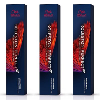 Wella 3-Pack Koleston Perfect Me+ KP VIBRANT REDS 66/55 Light Brown Intense Mahogany
