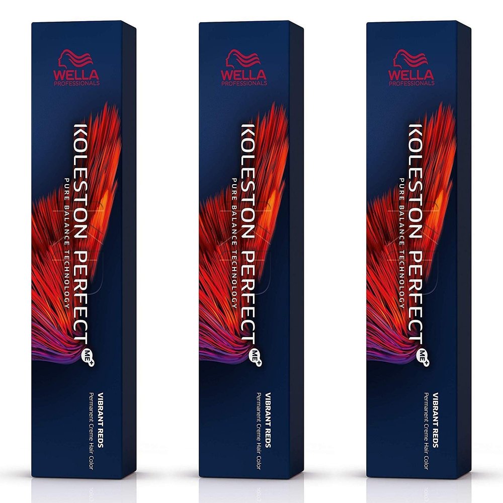 Wella 3-Pack Koleston Perfect Me+ KP VIBRANT REDS 66/55 Light Brown Intense Mahogany