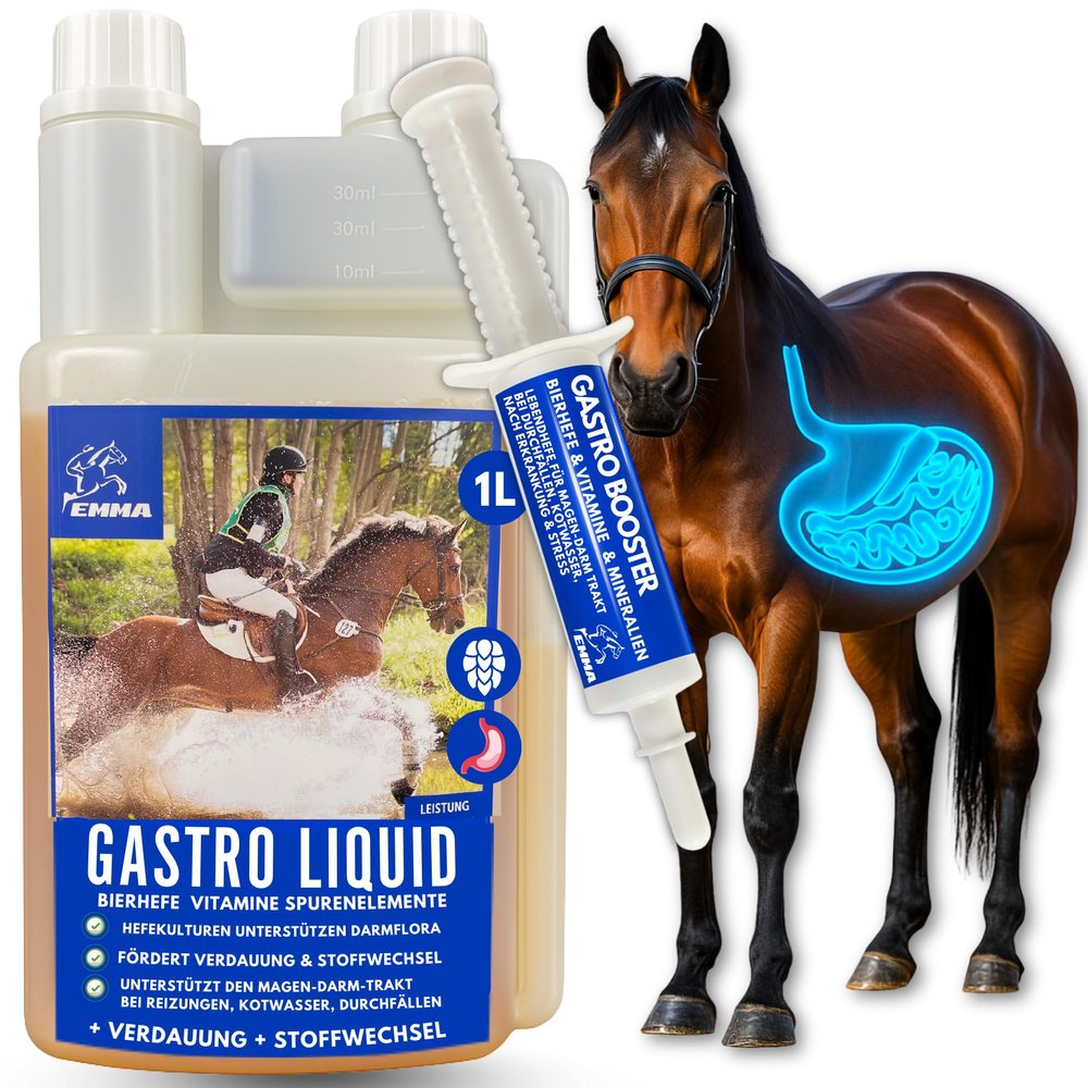 EMMA Brewer’s Yeast Horse Set 1 L + 30 ml | Gastro Liquid & Digestive Paste