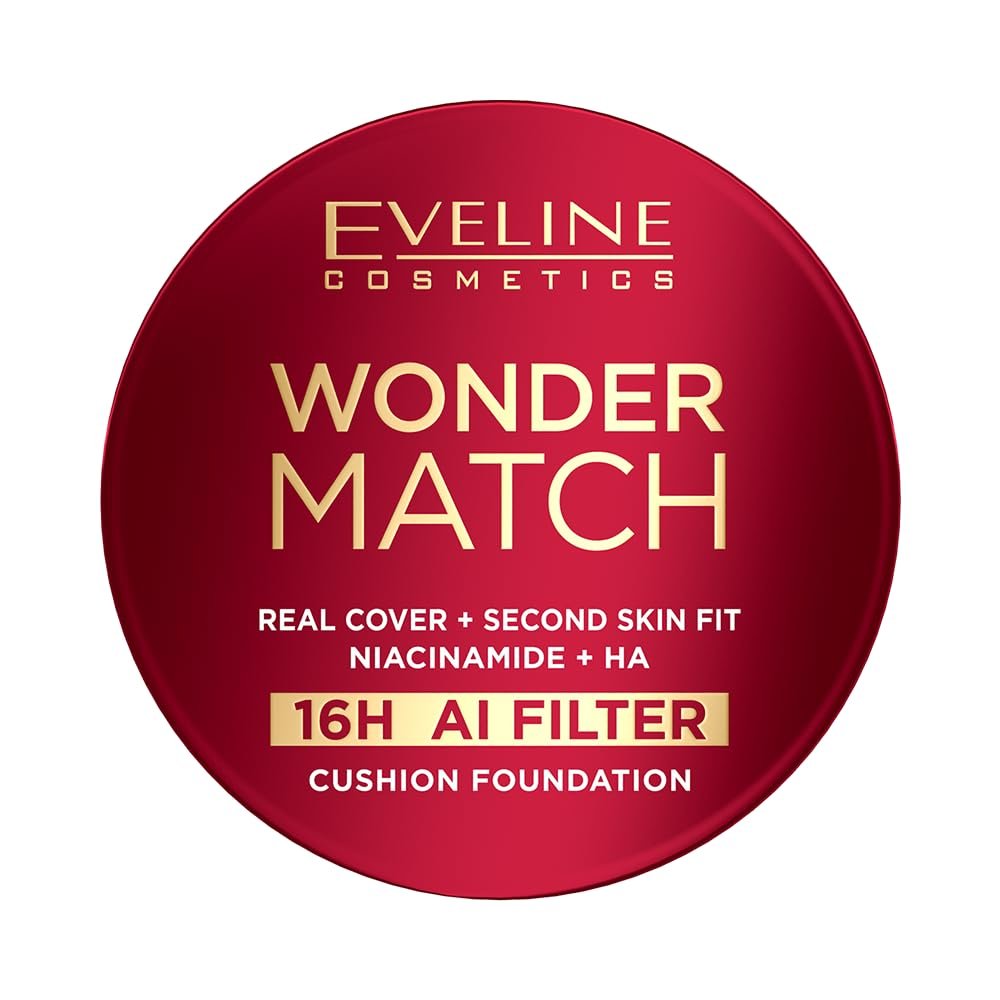 Eveline Cosmetics Wonder Match Cushion Foundation – Full Coverage, Second-Skin Glow, Vegan