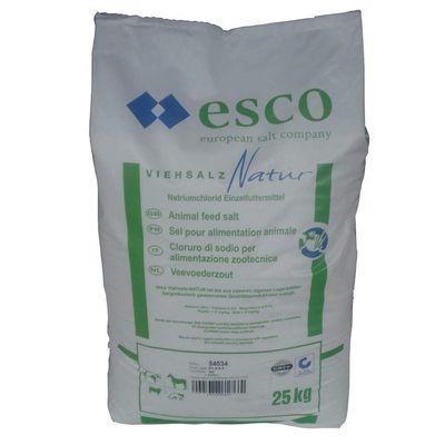 Esco Natural Livestock Salt 25 kg for Cattle, Horses, Sheep, Goats, and Wildlife