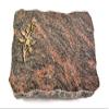 Wilhelmy Grabmale Pure Grave Marker, 40 x 30 x 5 cm, Polished Himalayan Granite, incl. Engraving (Bronze Rose Ornament 6) view 1