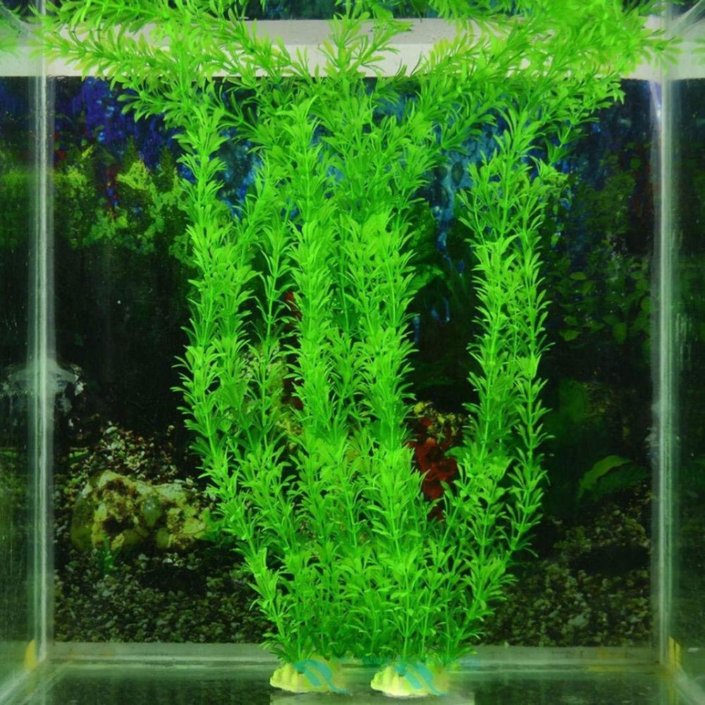 Ogquaton Aquarium Faux Green Grass Plant Decoration