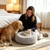 PETCUTE Fluffy Round Washable Dog and Cat Bed view 2