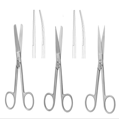 Bandage Scissors 14 cm, Straight and Curved, Nursing, Home, Office, Veterinary and Surgical Dental Use (14 cm Straight, Blunt/Blunt)