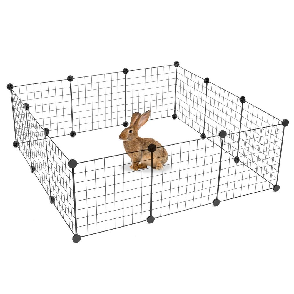 Work-It! Foldable Metal Pet Playpen for Small Animals, 12 Configurable Panels