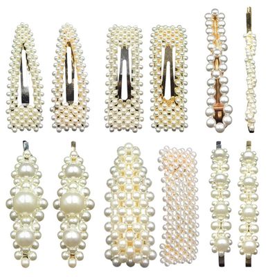YOFASEN 12-Piece Artificial Pearl Hair Clips for Women