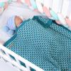 Odot Knitted Baby Blanket, Cozy Blanket for Stroller and Playtime, 95 x 75 cm, Dark Green view 2