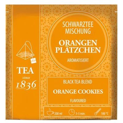Orange Cookie-Flavored Black Tea Blend, 50 Pyramid Sachets, 3.5 g