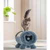 Dehner Premium Lovely Cat Scratching & Cuddle Cave, 30 cm, approx. 40 x 37 cm, plush/sisal, blue/beige view 2