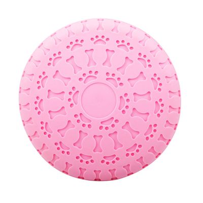 Gmjay TPR Dog Frisbee Training and Feeding Toy, Pink, 22.8 cm