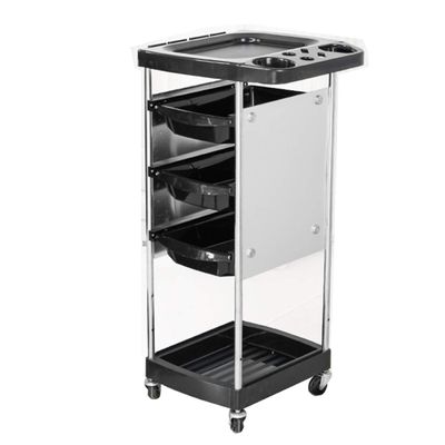 ZYFA Salon Trolley with 3 Drawers, Black