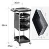 ZYFA Salon Trolley with 3 Drawers, Black view 3