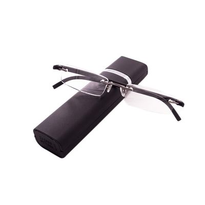 KoKoBin Ultralight TR90 Rimless Reading Glasses with Case, Black +3.5