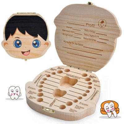 LATTCURE Wooden Baby Tooth Box