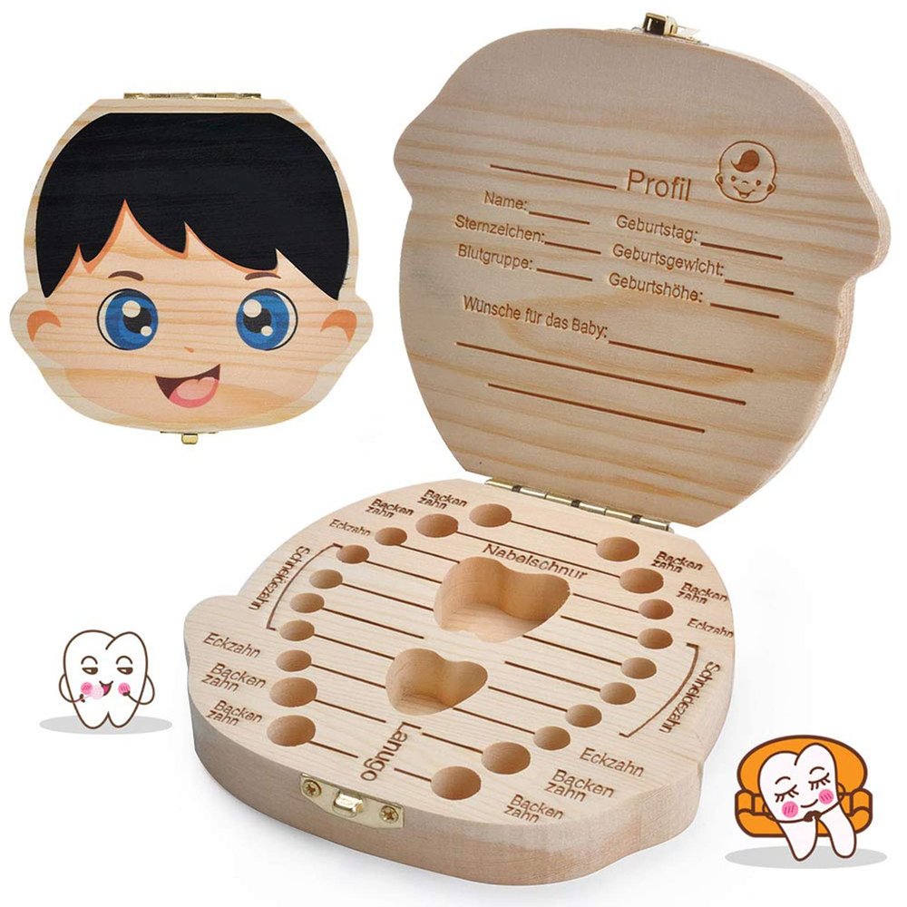 LATTCURE Wooden Baby Tooth Box