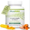 PlusVive High-Dose Turmeric Extract Capsules | 90 Capsules | 200 mg Turmeric Extract & 450 mg Turmeric Powder | With Piperine, Papain & Spirulina | Vegan & Lab-Tested view 1