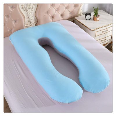 HONGBI U-Shaped Pregnancy and Nursing Pillow, Side Sleeper Pillow, Sea Blue/Gray, 80 x 140 cm