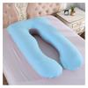 HONGBI U-Shaped Pregnancy and Nursing Pillow, Side Sleeper Pillow, Sea Blue/Gray, 80 x 140 cm view 1