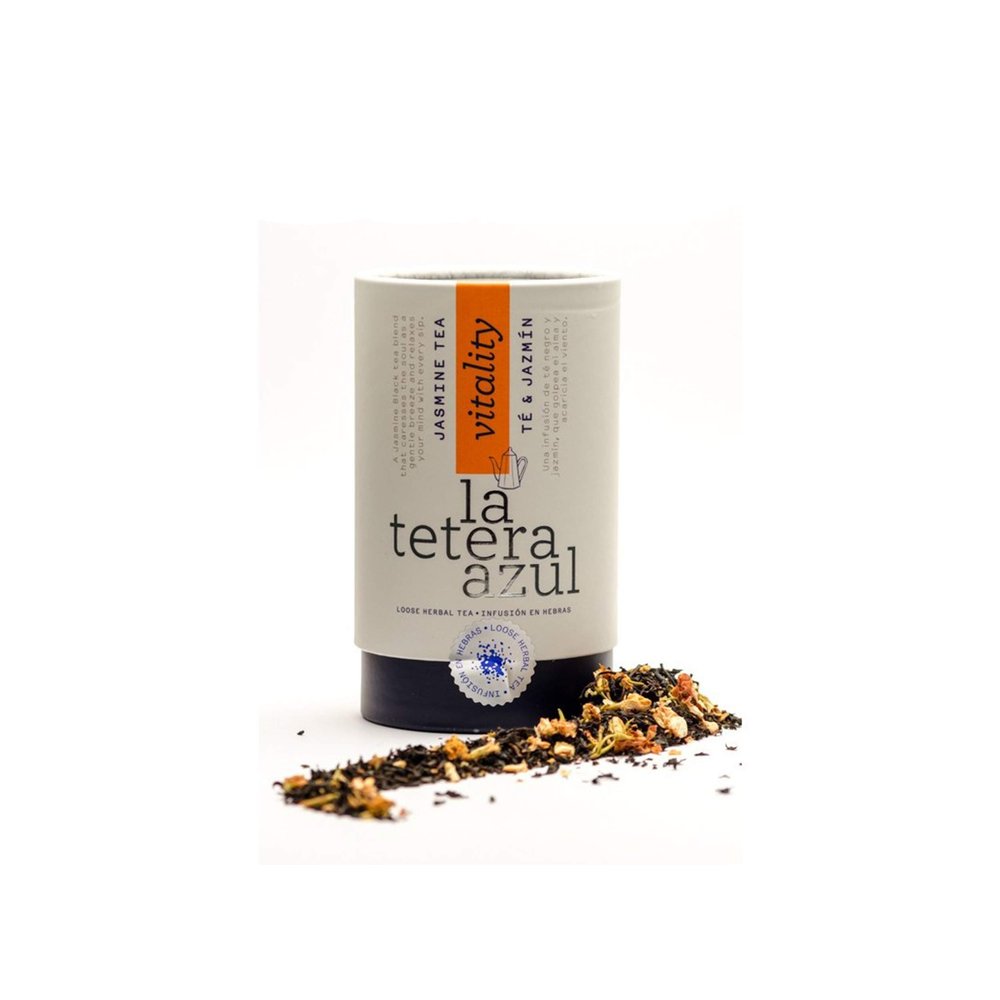 LA TETERA AZUL Premium Black Tea with Jasmine, 100 g Bulk Bottle for 40 Infusions
