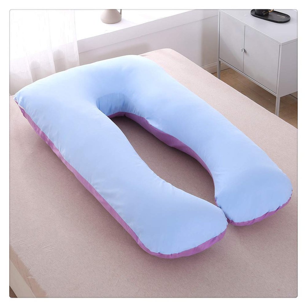 HONGBI U-Shaped Pregnancy and Nursing Pillow, Purple/Blue, 145 x 80 cm
