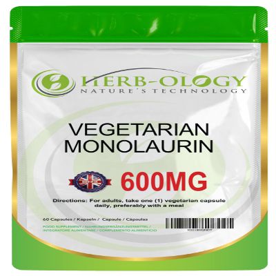 Herb-Ology Monolaurin, 60 Capsules, 600 mg Vegetarian Formula