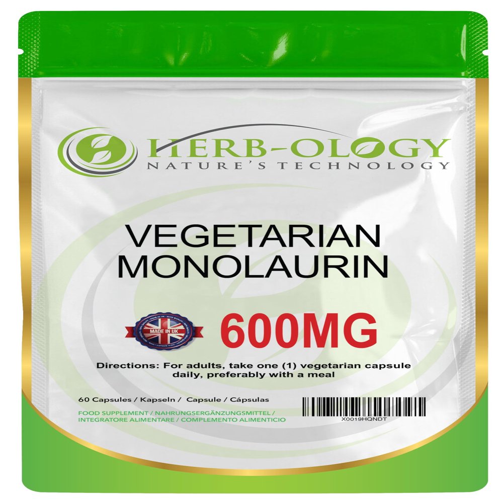 Herb-Ology Monolaurin, 60 Capsules, 600 mg Vegetarian Formula