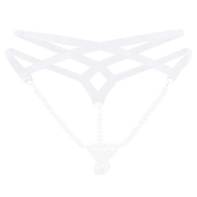 YOOJIA Women's Pearl Thong, Low-Rise T-Back Open-Back Brief