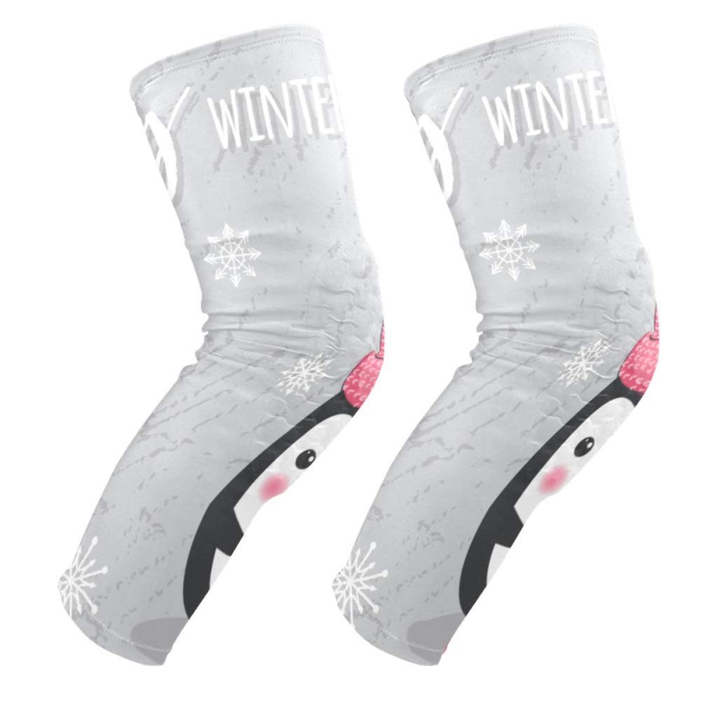 EZIOLY Padded Honeycomb Knee Sleeves with Penguin Design for Men and Women